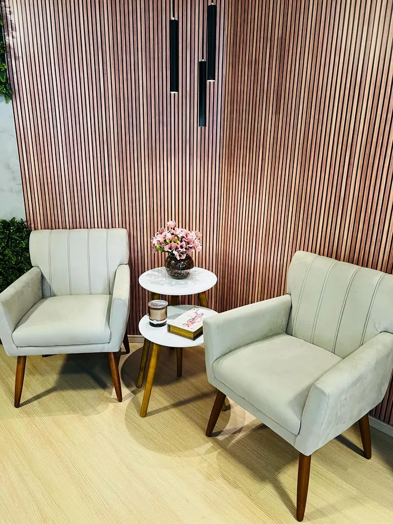 Sala de espera do escritório Renata Ruban Advocacia, em Santo André